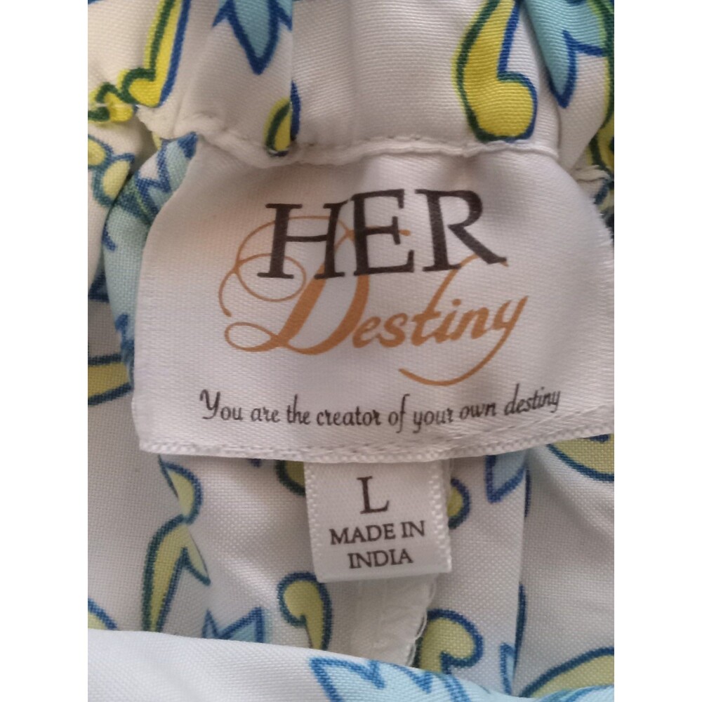 NWT Her Destiny Long Skirt with lemons with blue and Yellow flowers Large - Picture 13 of 14